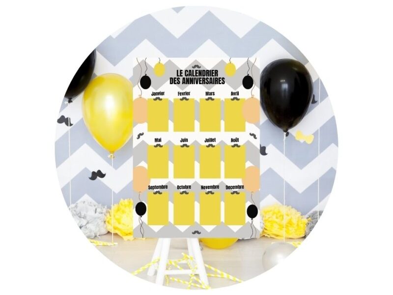 Cadeaux - Calendrier anniversaires à souhaiter modèle #01